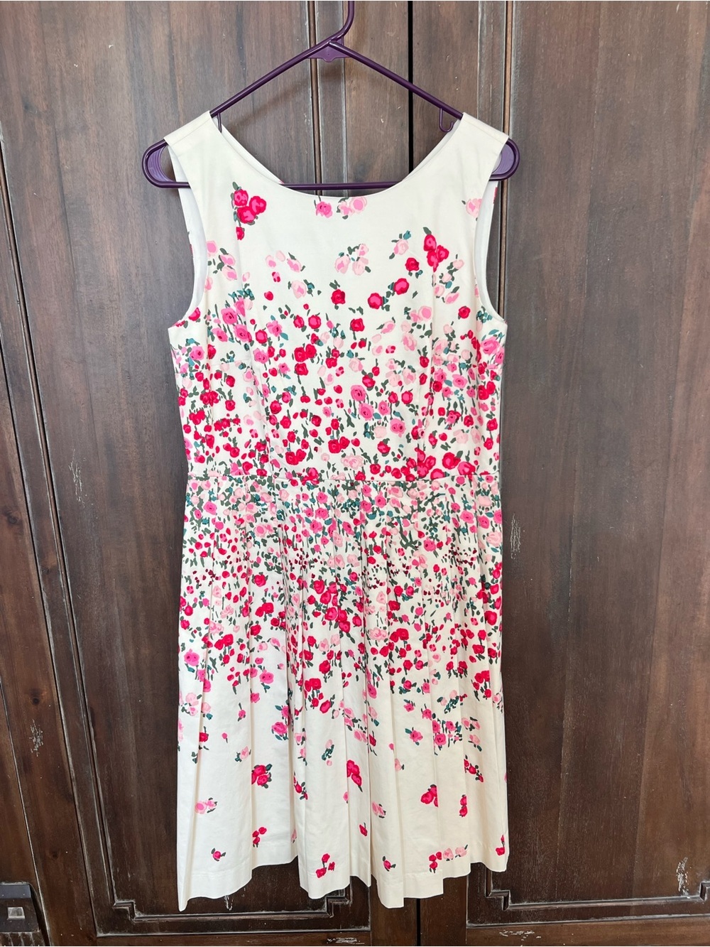 RSVP by Talbots White Midi Dress with Pink Floral Print